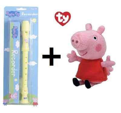 Foto Flauta Amarilla 32cm Y Peluche Peppa Pig Serie Dibujos Animados Tv 13cm Ty Toys