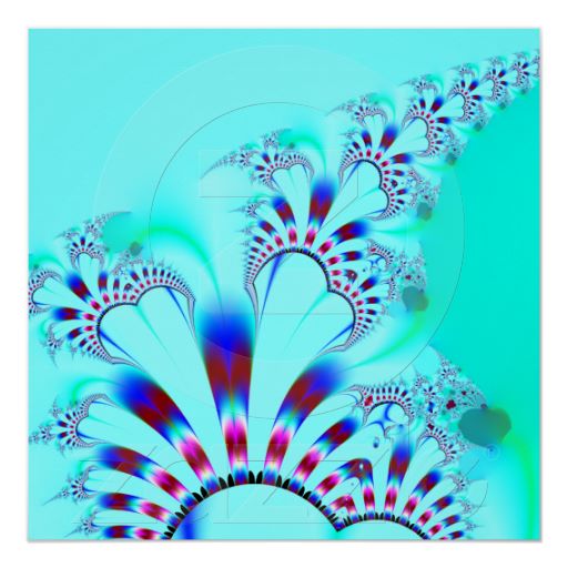 Foto Flor · Arte del fractal · Turquesa Impresiones