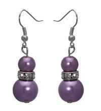 Foto Florentin silver crystal lilac pearl hook earrings
