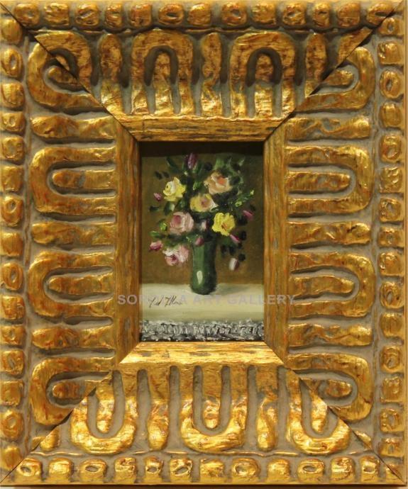 Foto Flores - 21 x18 cm | Pinturas de miniaturas de colección en óleo sobre tabla