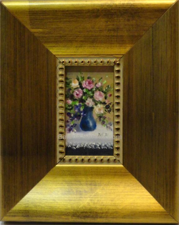 Foto Flores - 22x18 cm | Pinturas de miniaturas de colección en óleo sobre tabla
