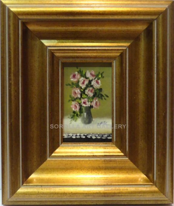 Foto Flores - 23x20 cm | Pinturas de miniaturas de colección en óleo sobre tabla