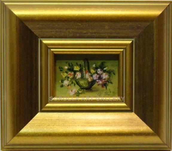 Foto Flores - 24x21 cm | Pinturas de miniaturas de colección en óleo sobre tabla