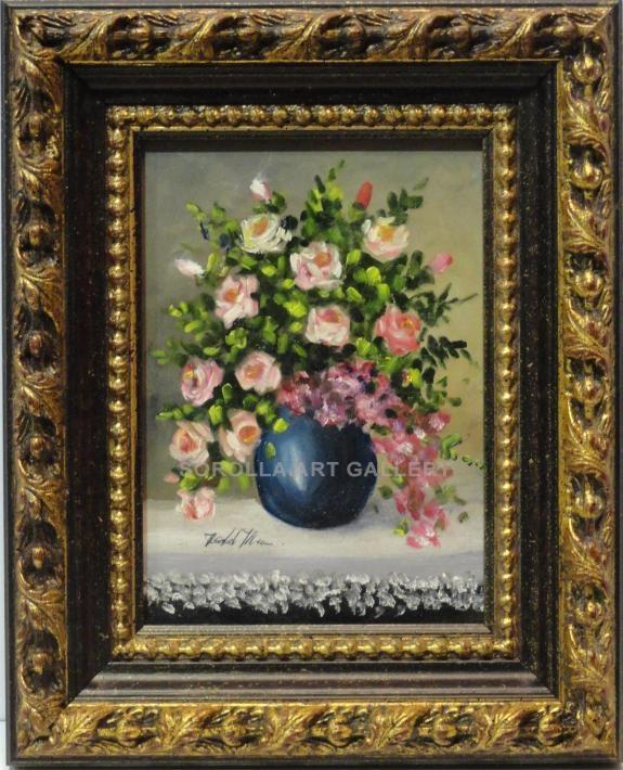 Foto Flores - 26x21 cm | Pinturas de miniaturas de colección en óleo sobre tabla