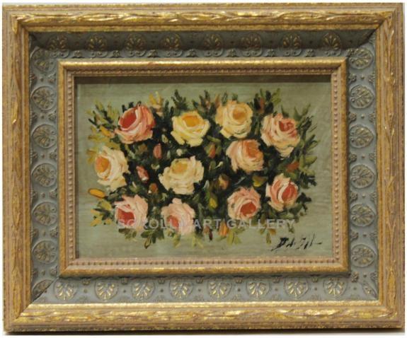 Foto Flores - 26x21 cm | Pinturas de miniaturas de colección en óleo sobre tabla