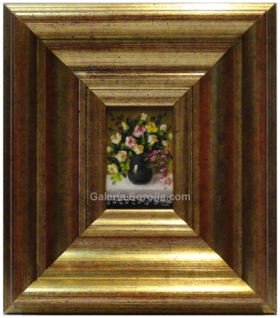 Foto Flores - 26x23 cm | Pinturas de miniaturas de colección en óleo sobre tabla