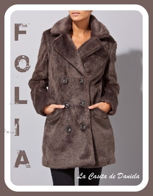 Foto Folia Abrigo De Pelo Marr�n Mujer Talla M / Women Brown Faur Fux Coat Size M