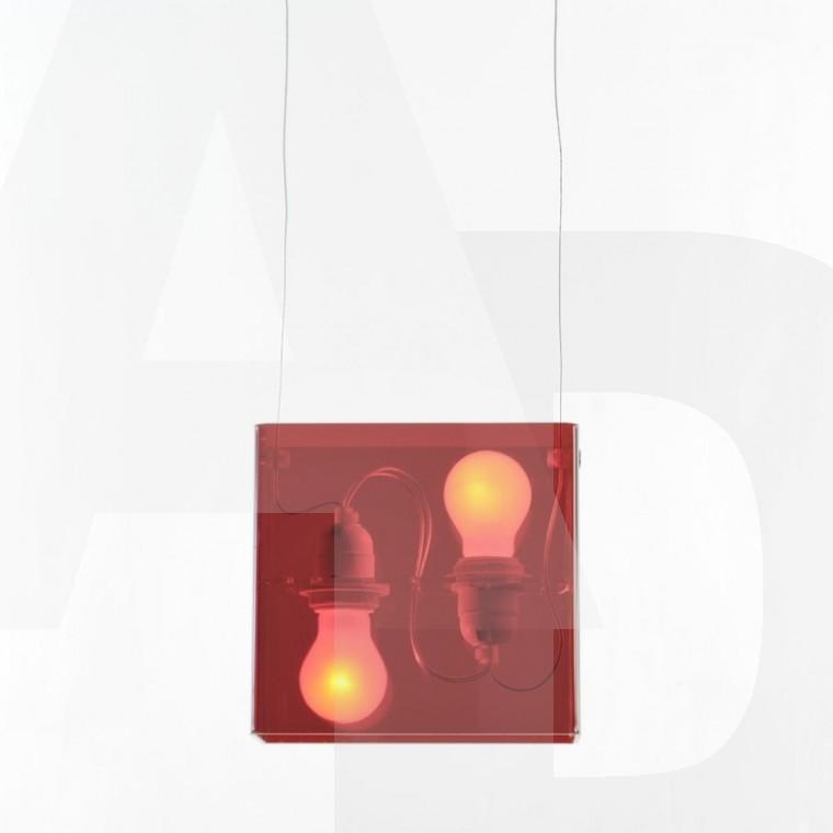 Foto Fontana Arte - Duplex Sospensione - Lámpara de suspensión - rojo/2xhalógeno/tamaño 1/20x10cm