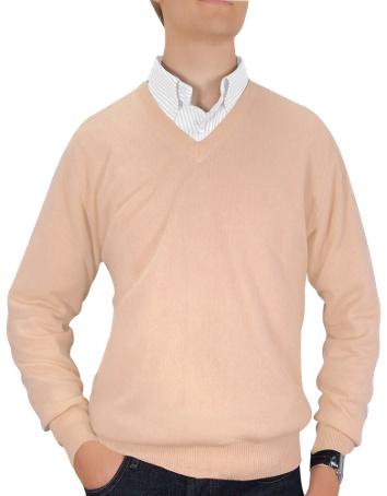 Foto Forzieri Suéter Cachemir, Suéter Hombre Cachermir Salmón cuello en V