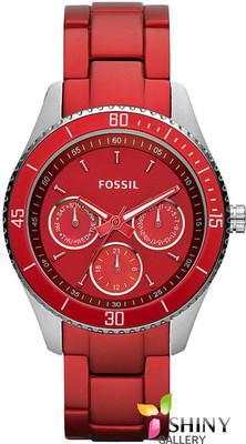 Foto Fossil Stella Es3034 Reloj Acero Y Aluminio Rojo Mujer Nuevo Garantia 2 Años