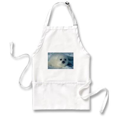 Foto Foto blanca de la foca de Groenlandia de un perrit Delantal