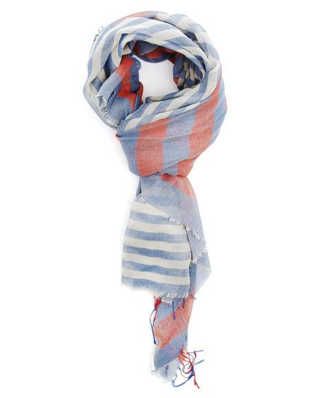 Foto Foulards Bufanda de algodón beige de rayas Curtis