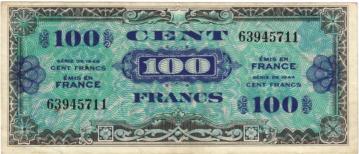 Foto France 100 francs 1944