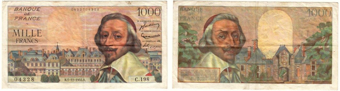 Foto France 1000 francs 1 12 1955