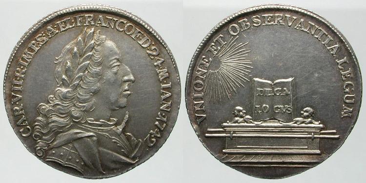 Foto Frankfurt am Main, Stadt Silberabschlag vom Doppeldukat 1742