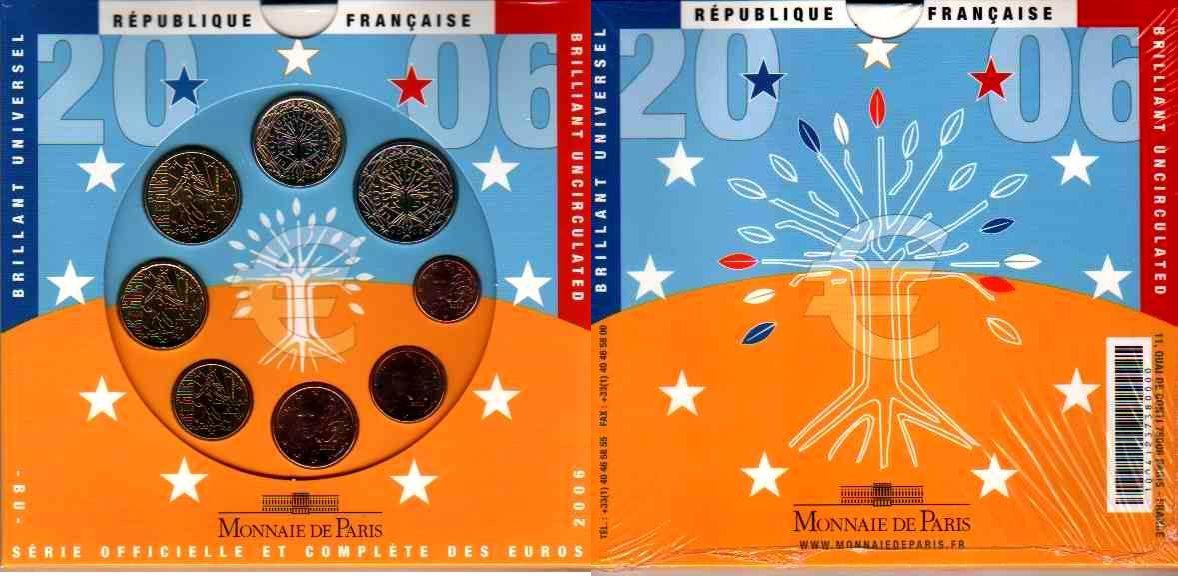 Foto Frankreich 0,01-2 Euro 2006