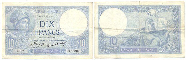 Foto Frankreich 10 Francs 1936