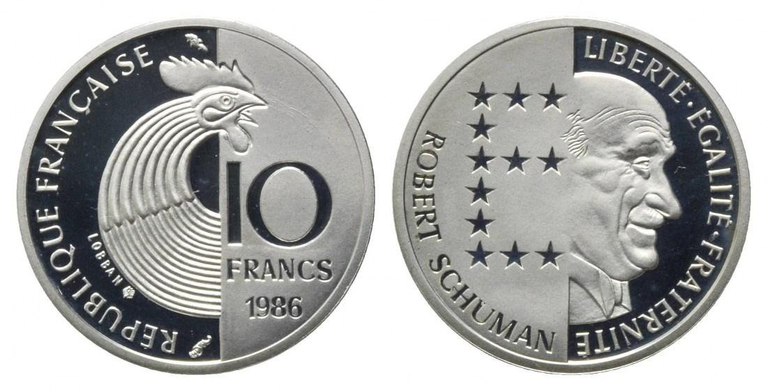 Foto Frankreich, 10 Francs 1986 Robert Schumann,