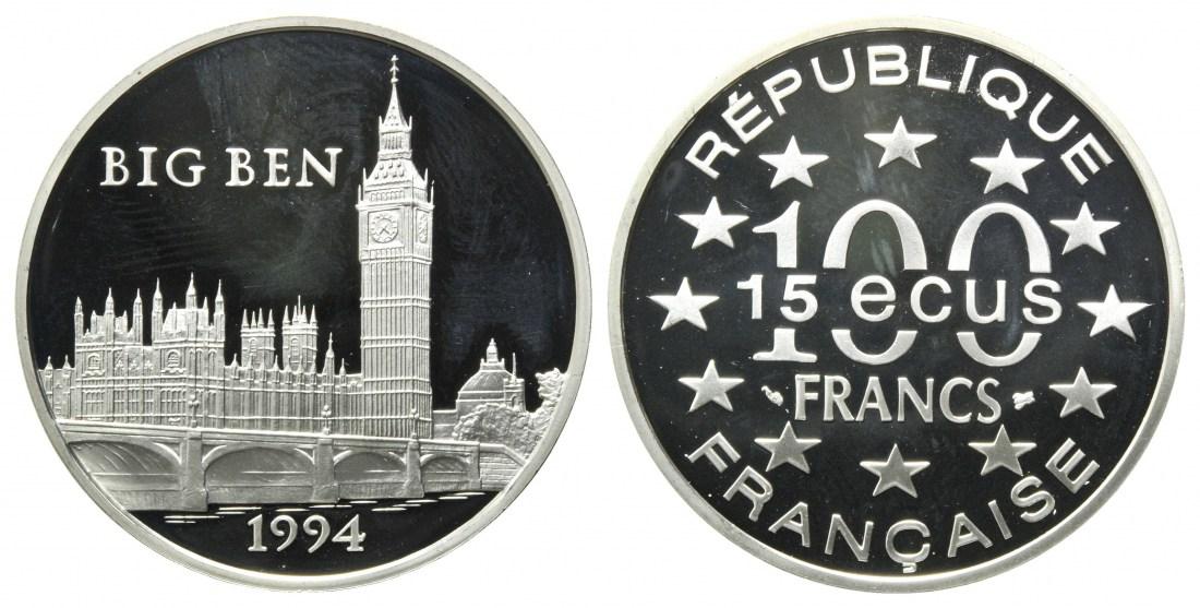 Foto Frankreich 100 Francs 15 Ecus 1994