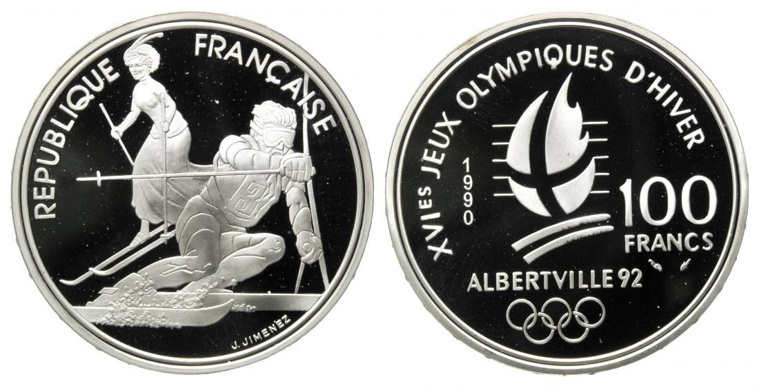 Foto Frankreich, 100 Francs, Olympische Winterspiele 1992,