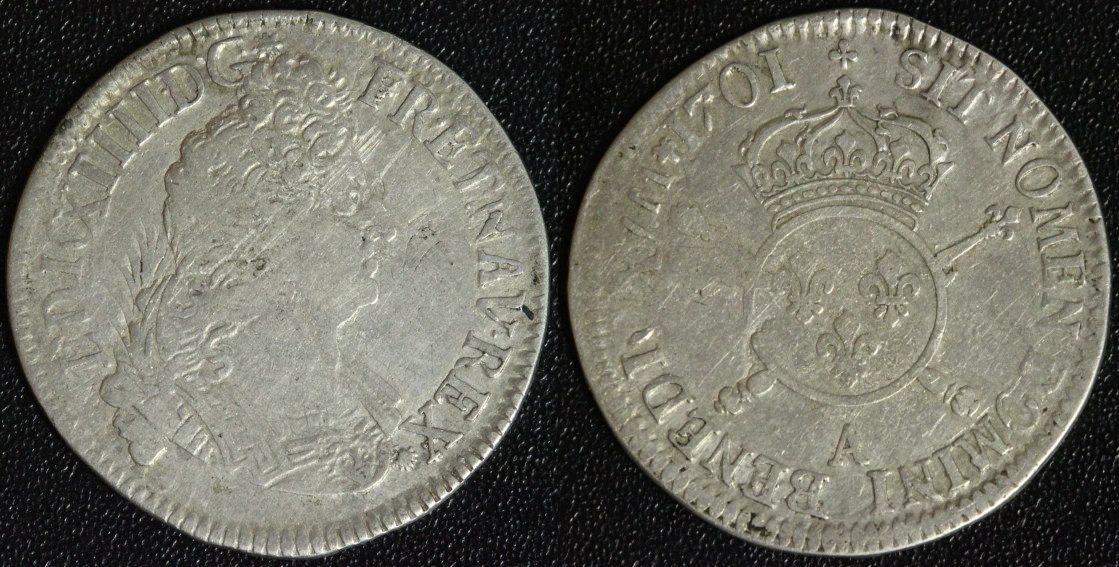 Foto Frankreich 1/2 Ecu 1701 A