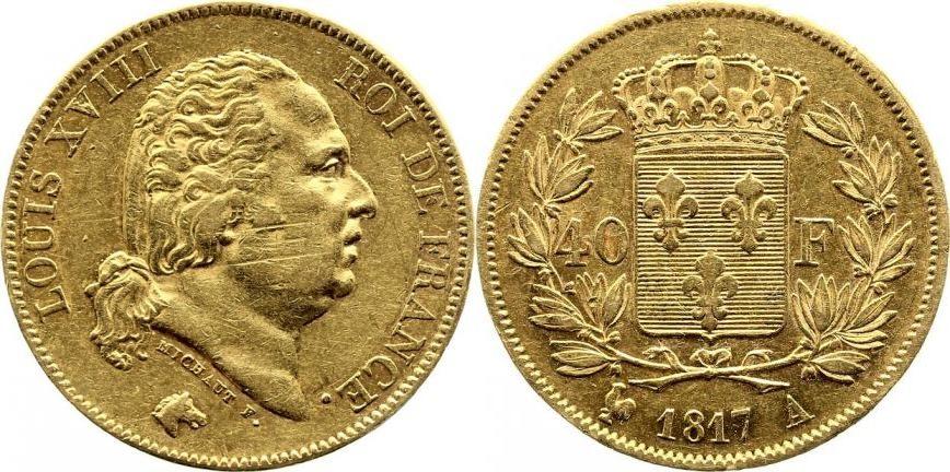 Foto Frankreich 40 Francs 1817
