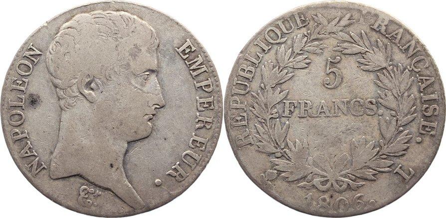 Foto Frankreich 5 Francs 1806 L