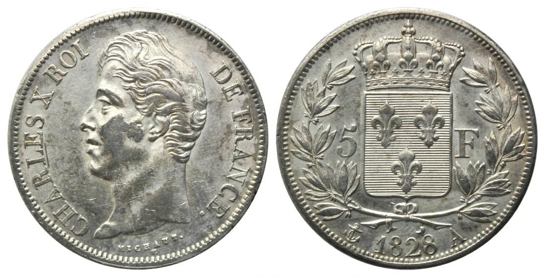 Foto Frankreich, 5 Francs 1828 A, Paris,