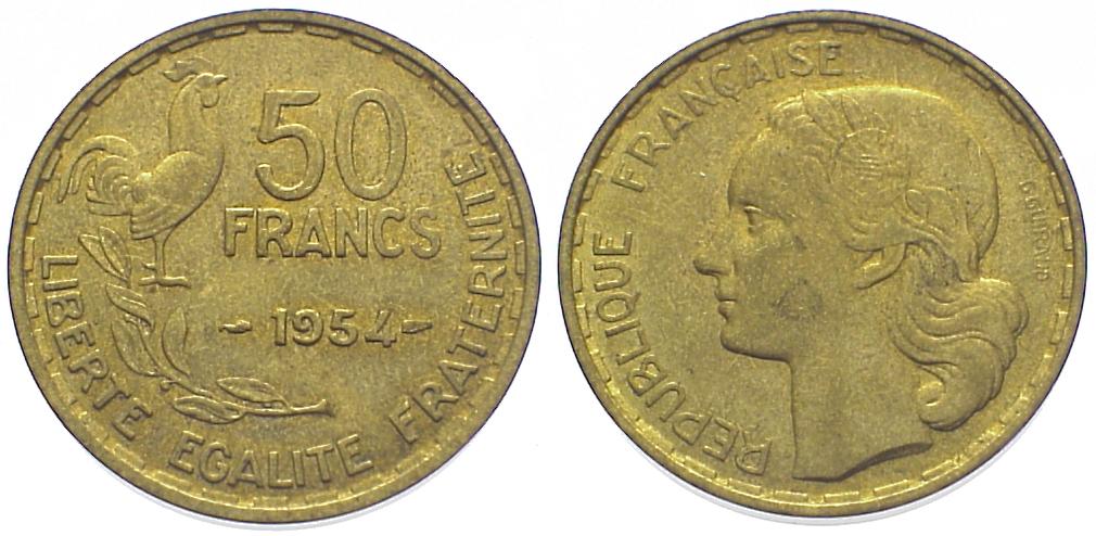 Foto Frankreich 50 Francs 1954