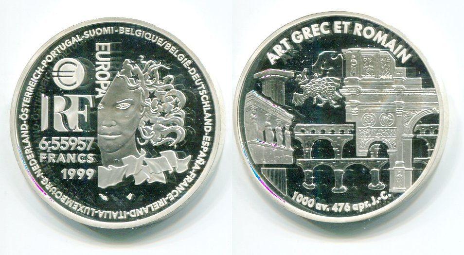 Foto Frankreich 6,56 Franc 1 Euro 1999