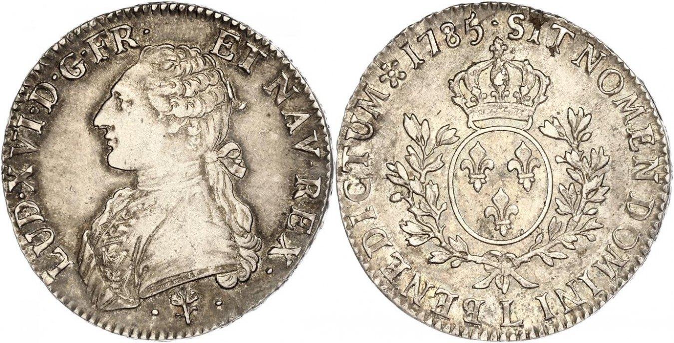 Foto Frankreich Ecu aux lauriers 1785 L