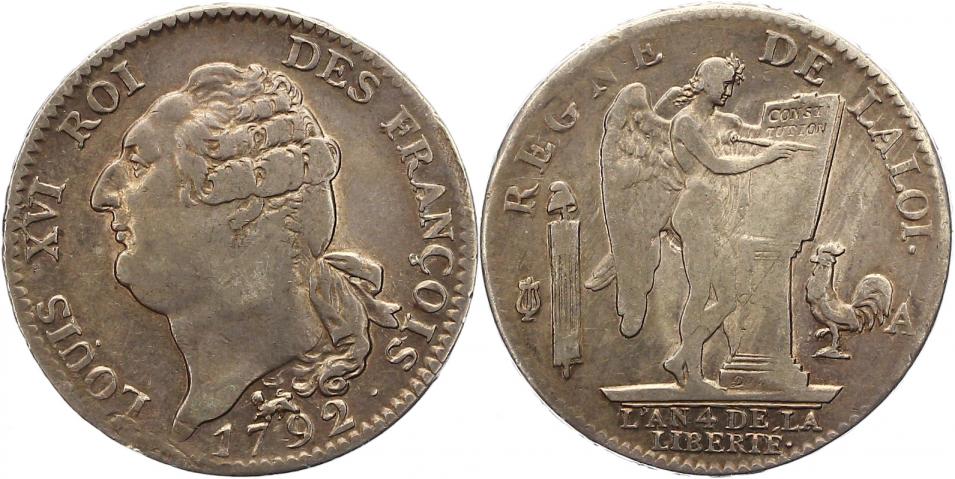 Foto Frankreich Ecu de 6 livres 1792 A