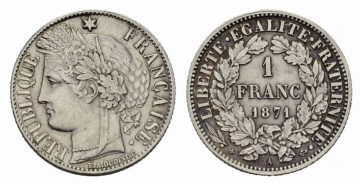 Foto Frankreich Franc 1871, A