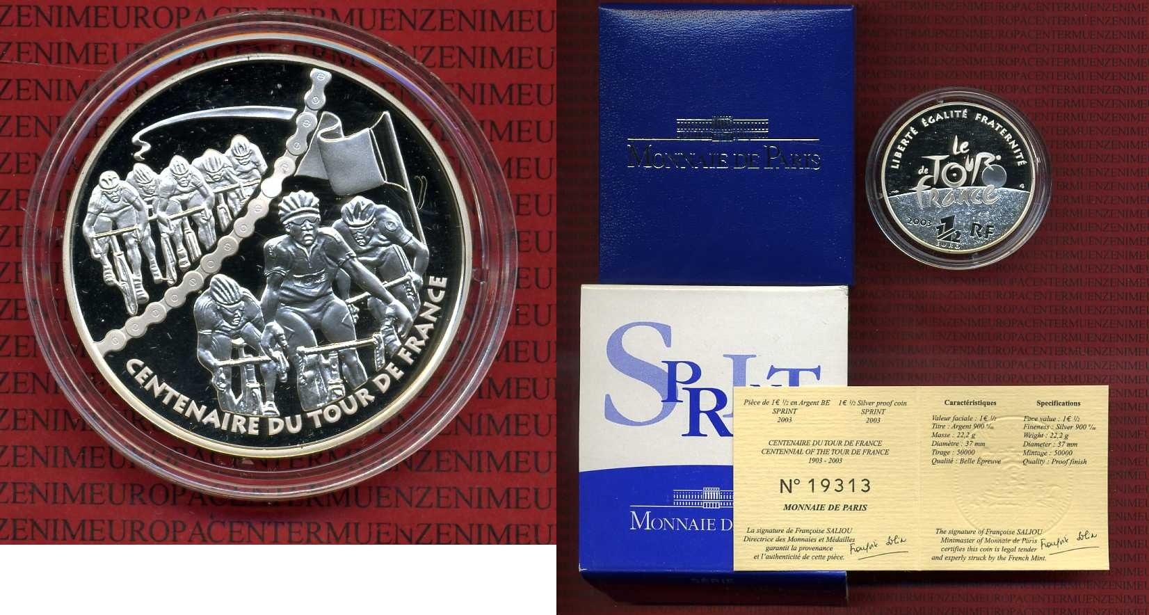 Foto Frankreich France 1 1/2 Euro Silbermünze, 1,5 Euro 2003