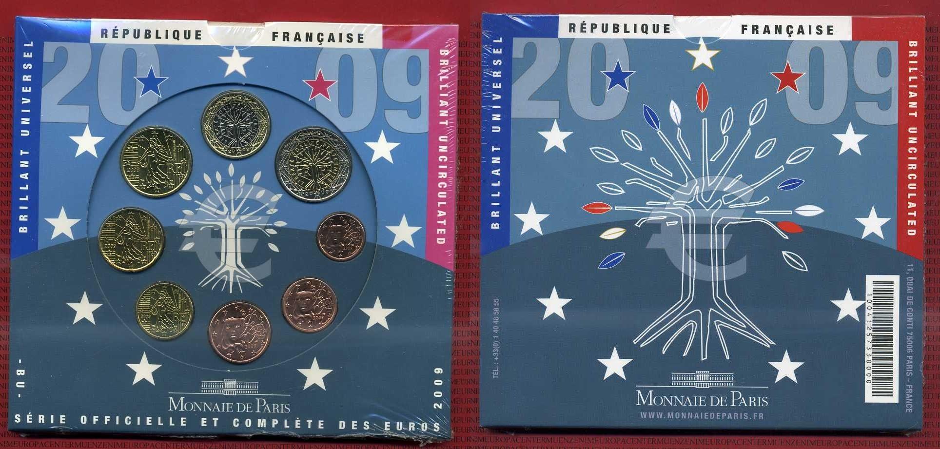 Foto Frankreich, France Euro Kursmünzensatz Kms 2009