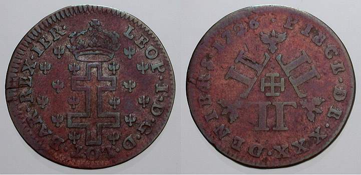 Foto Frankreich-Lothringen Billon 30 Deniers 1726