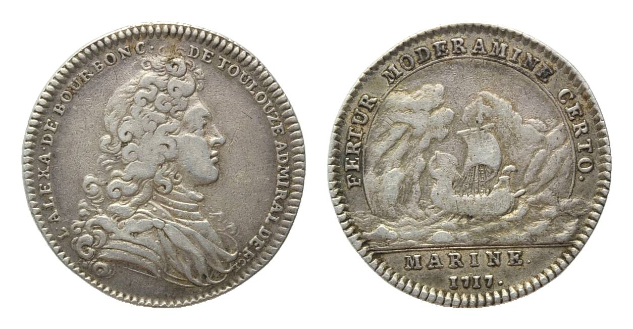 Foto Frankreich, Silberjeton 1717 v Louis Alexander de Bourbon,
