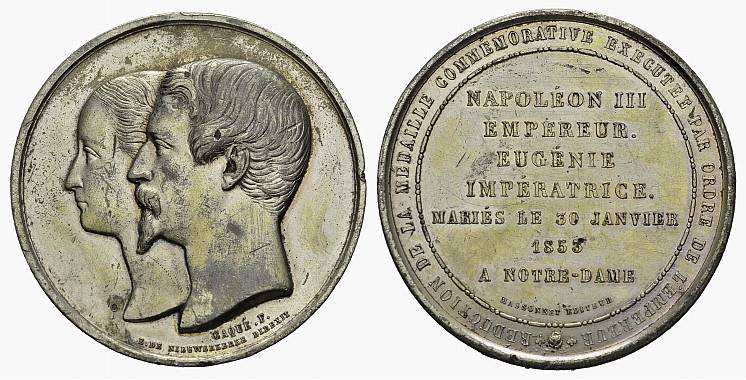 Foto Frankreich Silbermedaille 1853