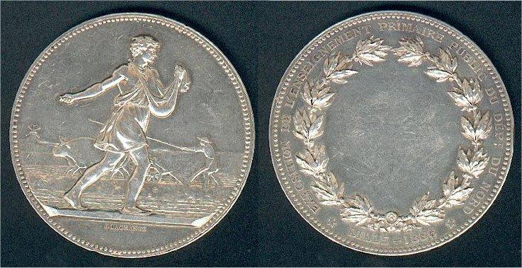 Foto Frankreich Silbermedaille 1886