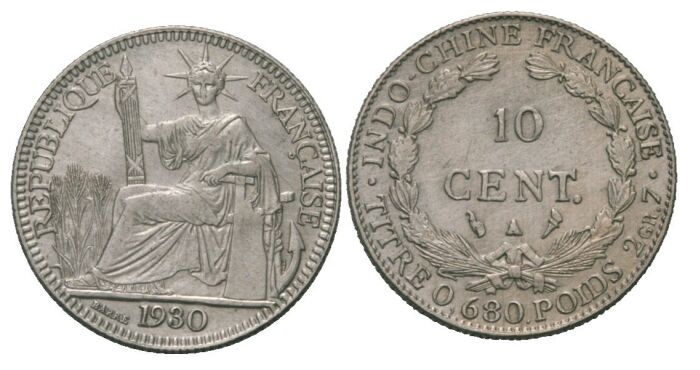 Foto Frankreich/Indochina 10 Cent 1930