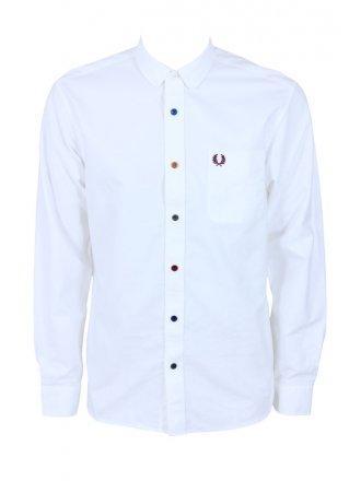 Foto Fred Perry Coloured Button Oxford Shirt - White