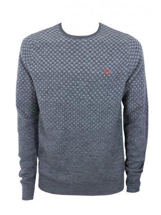 Foto Fred Perry Gingham Degrade Crew Neck - Grey Marle