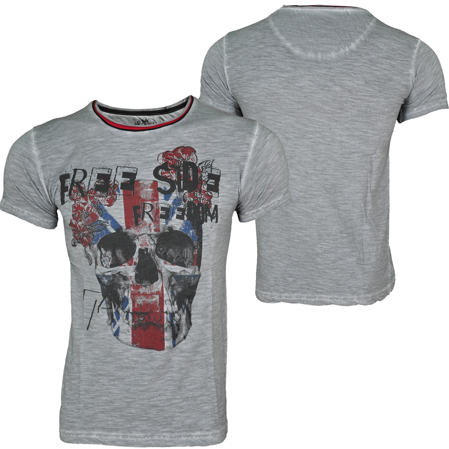 Foto Free Side Skull Head T-shirt Gris Oscuro