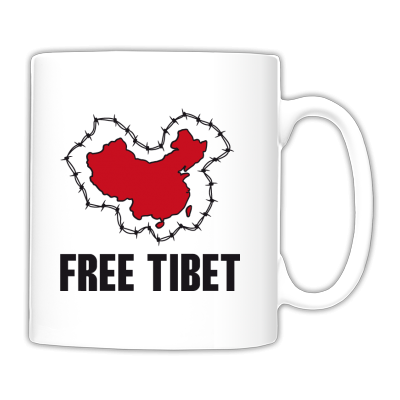Foto Free Tibet Map Taza