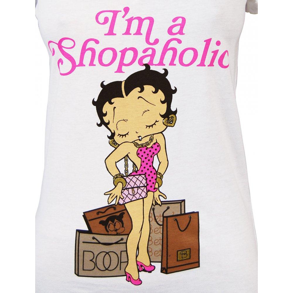 Foto Freeze Ladies Betty Boop Shopaholic T Shirt, White