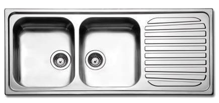 Foto Fregadero nayes abyss 33119 inox, 2 cubetas + escurridor 116 x 50 cm.