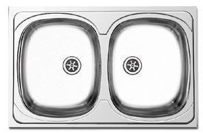 Foto Fregadero nayes clasica 33516.2 inox, 2 cubetas 80 x 51 cm.