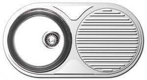 Foto Fregadero nayes round 31317.2 inox, 1 cubeta + escurridor 83'5 x 44 cm