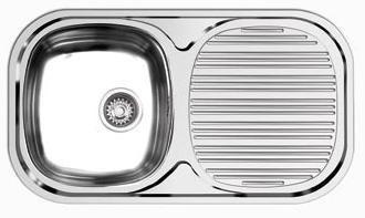 Foto Fregadero nayes soft 33617.2 inox, 1 cubeta + escurridor 80 x 45 cm.