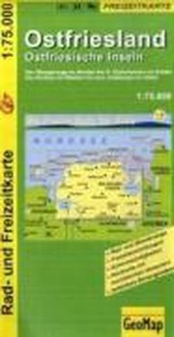 Foto Freizeitkarte Ostfriesland 1 : 75 000. Ostfriesische Inseln